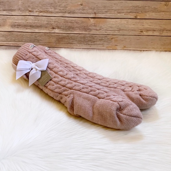 UGG Glittering Fleece Lined Cozy Socks With Bows - Picture 5 of 6